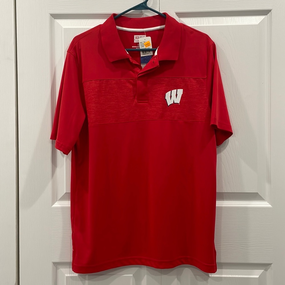 NWT. Men’s Large Wisconsin Badgers Polo
